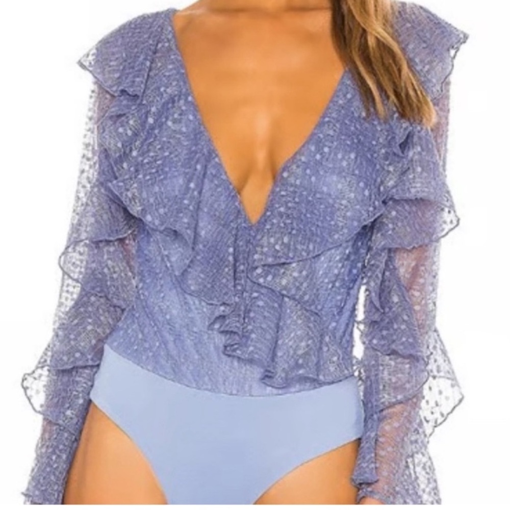 Tularosa Lavender Ruffle Bodysuit